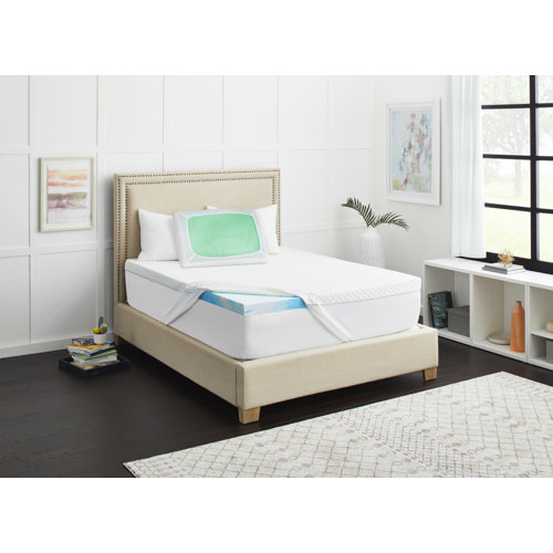 Sealy 3" Gel Memory Foam Mattress Topper, Gel Memory Foam Bed Pillow